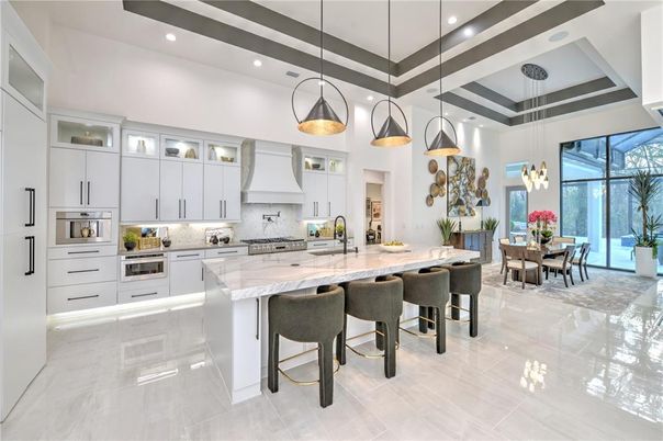 Dining room, Interior, Kitchen, Pendant Lights, Recessed Lighting, Stainless Steel Appliances