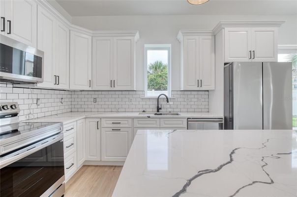 Interior, Kitchen, Stainless Steel Appliances, Wood Texture Flooring
