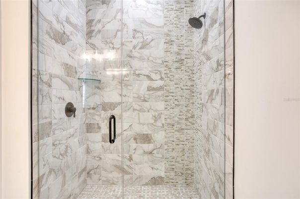 Bathroom, Glass Shower, Interior, Marble Walls