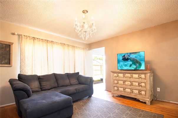 Chandelier, Interior, Living room, Wood Texture Flooring
