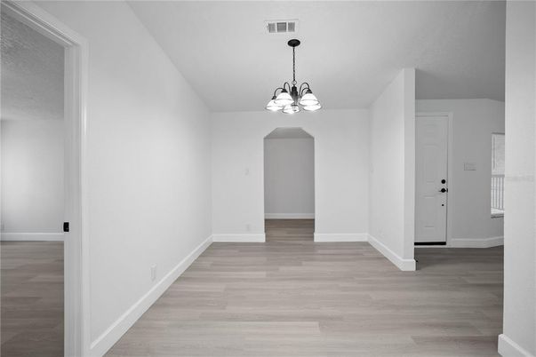 Chandelier, Empty room, Interior, Wood Texture Flooring