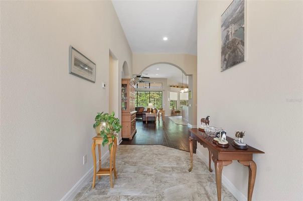 Dining room, Interior, Living room, Pendant Lights, Recessed Lighting, Wood Texture Flooring