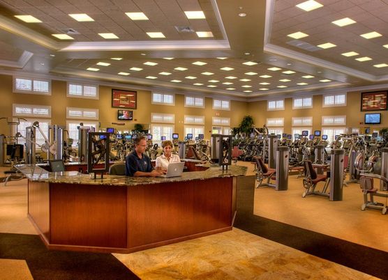 Fitness Equipment, Gym, Interior, Recessed Lighting