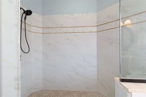 Bathroom, Glass Shower, Interior, Marble Walls