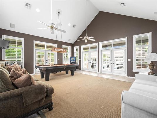 Billiard Table, Game Room, Interior, Living room, Pendant Lights, Recessed Lighting