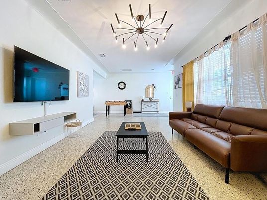 Billiard Table, Game Room, Interior, Living room, Pendant Lights
