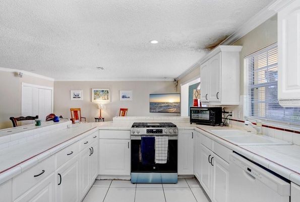 Interior, Kitchen, Recessed Lighting, Tile Countertops