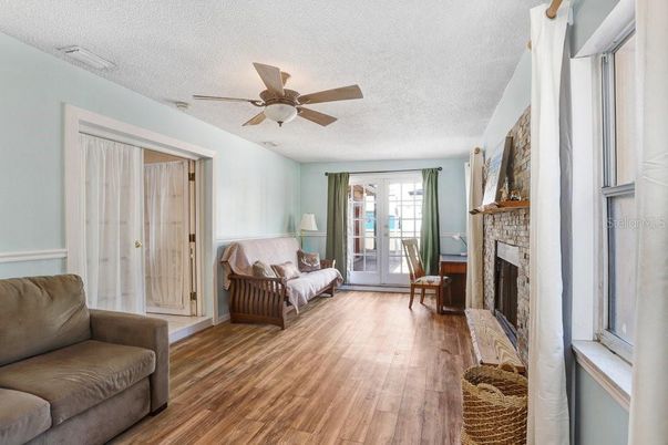 Fireplace, Interior, Wood Texture Flooring