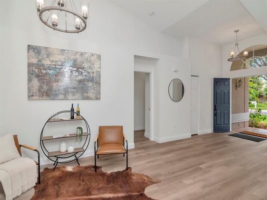 Interior, Pendant Lights, Wood Texture Flooring