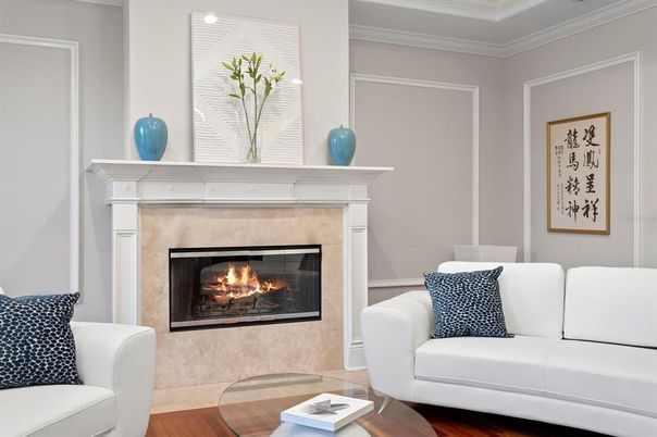 Fireplace, Interior, Wood Texture Flooring
