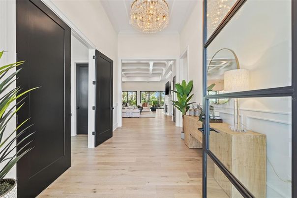 Chandelier, Interior, Wood Texture Flooring