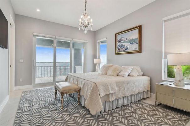 Bedroom, Chandelier, Interior, Recessed Lighting, Water