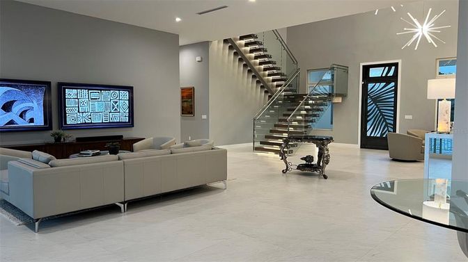 Interior, Living room, Recessed Lighting