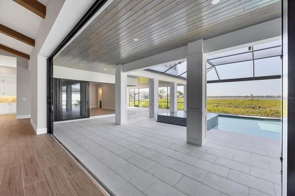 Interior, Pool, Recessed Lighting, Wooden Ceilings, Wood Texture Flooring