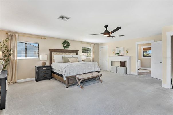 Bedroom, Fireplace, Interior