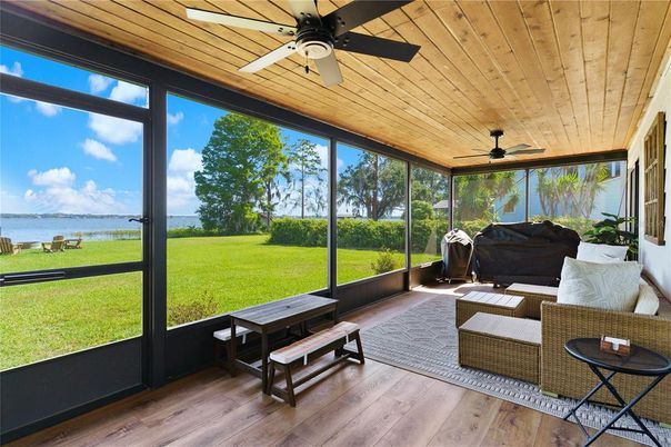 Interior, Sun Room, Water, Wooden Ceilings, Wood Texture Flooring