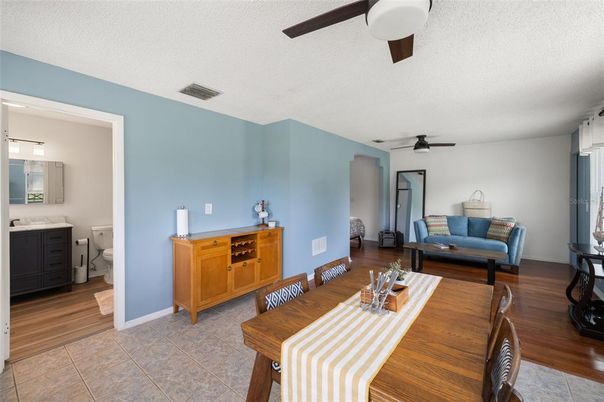 Bathroom, Dining room, Interior, Wood Texture Flooring
