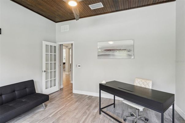 Home Office, Interior, Wooden Ceilings, Wood Texture Flooring