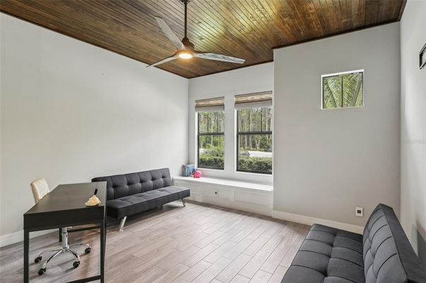 Home Office, Interior, Wooden Ceilings, Wood Texture Flooring
