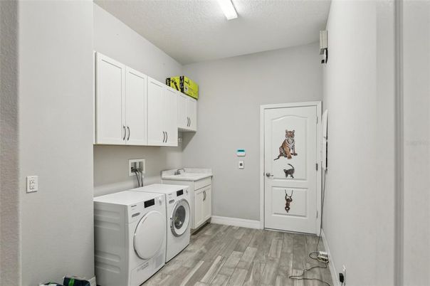 Interior, Washer, Wood Texture Flooring