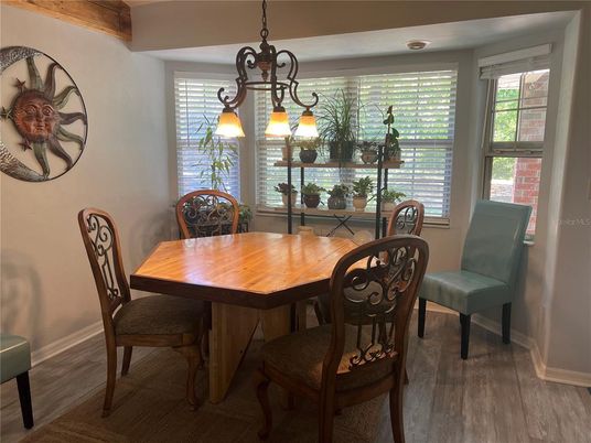 Chandelier, Dining room, Interior, Wood Texture Flooring