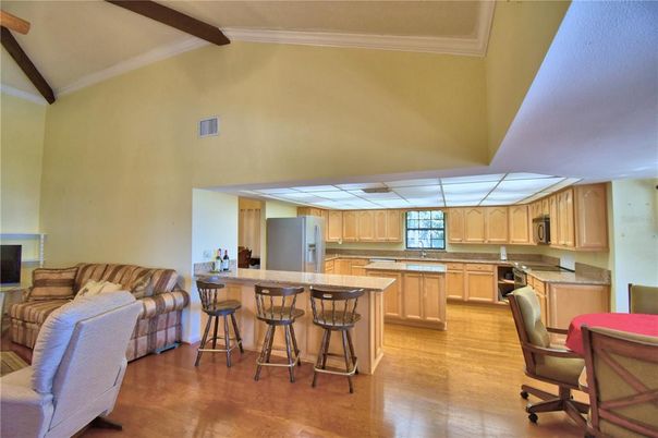 Interior, Kitchen, Wooden Beams, Wood Texture Flooring