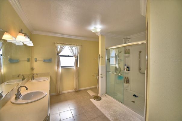 Bathroom, Dual Sink Vanities, Glass Shower, Interior