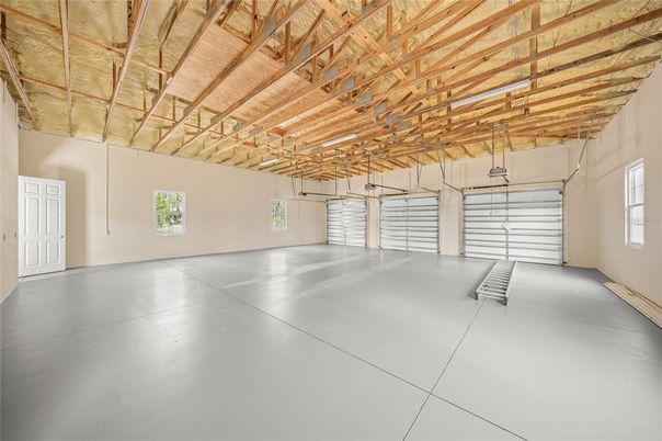 Garage, Interior, Wooden Beams, Wooden Ceilings
