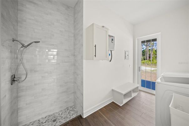 Bathroom, Interior, Wood Texture Flooring
