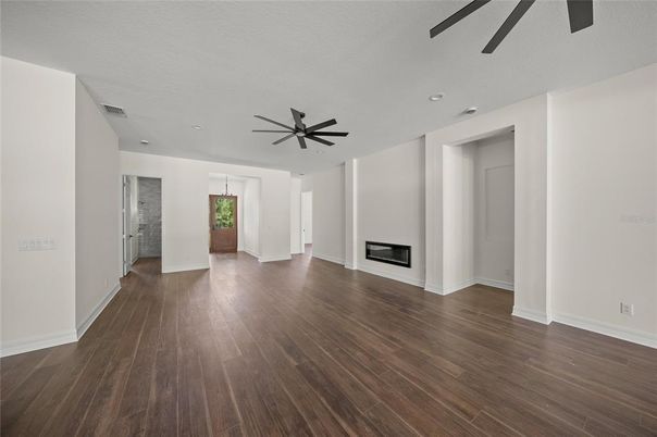 Empty room, Fireplace, Interior, Wood Texture Flooring