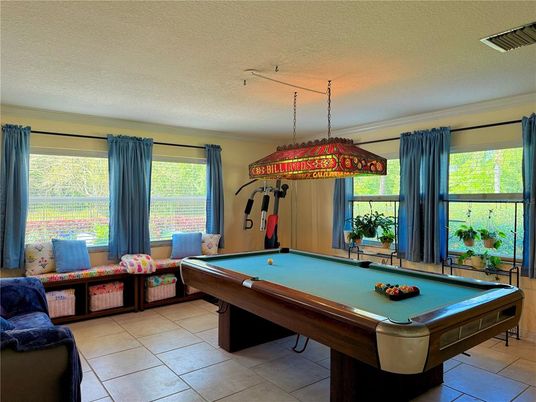 Billiard Table, Game Room, Interior, Pendant Lights