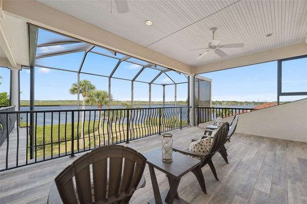 Glass Ceilings, Interior, Recessed Lighting, Sun Room, Water, Wood Texture Flooring