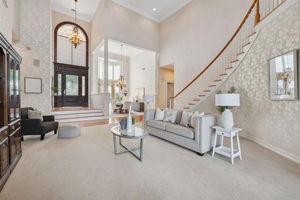Chandelier, Interior, Living room, Recessed Lighting