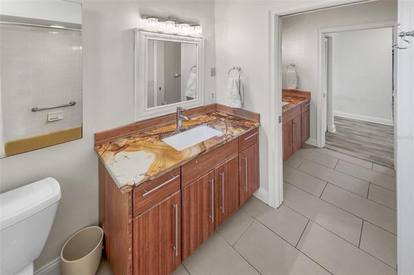 Bathroom, Dual Sink Vanities, Interior, Wood Texture Flooring