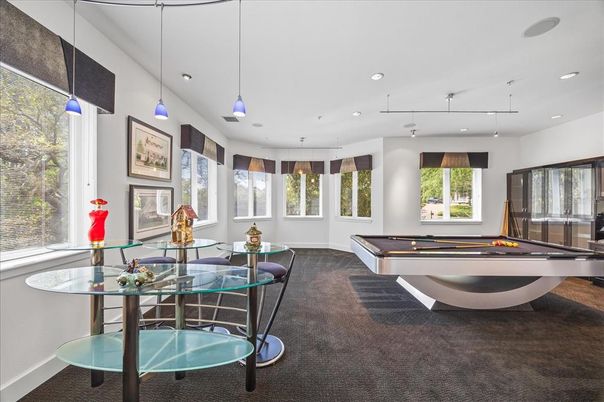 Billiard Table, Game Room, Interior, Pendant Lights, Recessed Lighting