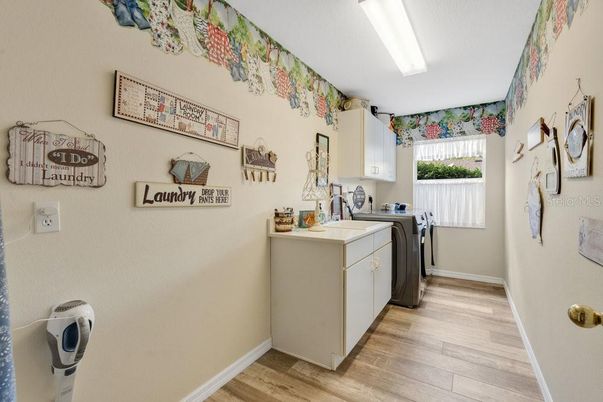Interior, Washer, Wood Texture Flooring