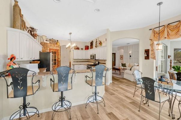Chandelier, Dining room, Interior, Kitchen, Living room, Wood Texture Flooring