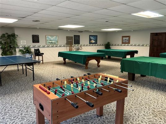 Billiard Table, Game Room, Interior, Recessed Lighting