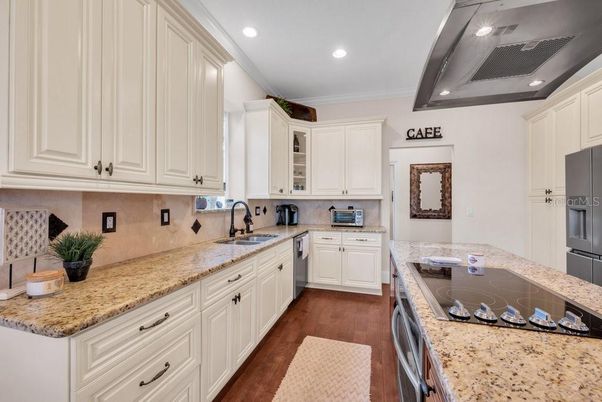 Interior, Kitchen, Recessed Lighting, Wood Texture Flooring