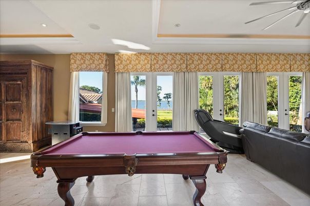 Billiard Table, Game Room, Interior, Recessed Lighting, Water