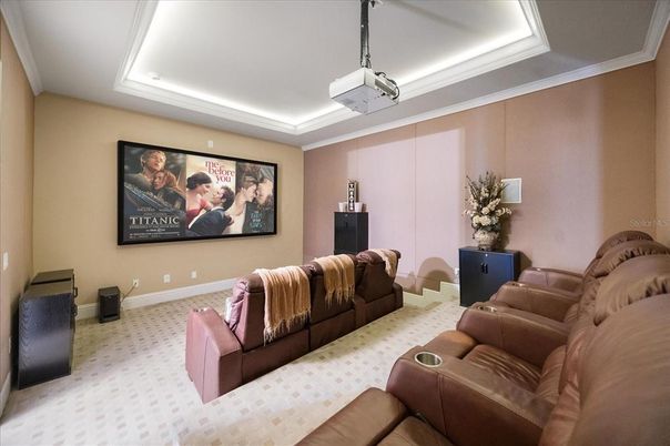 Interior, Projection Screen, Recessed Lighting, Theatre Room