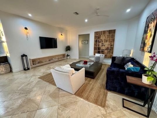 Interior, Living room, Recessed Lighting