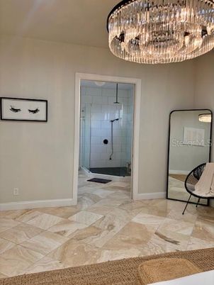 Bathroom, Chandelier, Interior