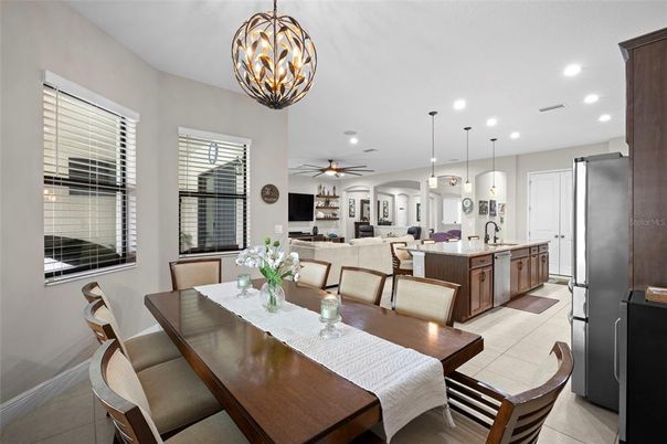 Dining room, Interior, Kitchen, Living room, Pendant Lights, Recessed Lighting