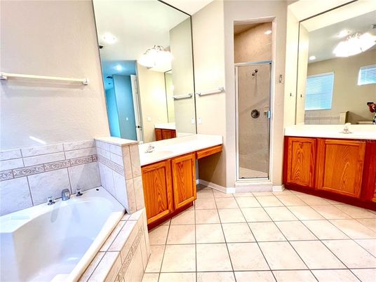 Bathroom, Dual Sink Vanities, Glass Shower, Interior