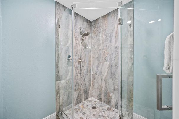 Bathroom, Glass Shower, Interior, Marble Walls