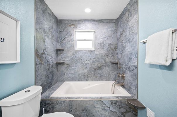 Bathroom, Interior, Marble Walls, Recessed Lighting