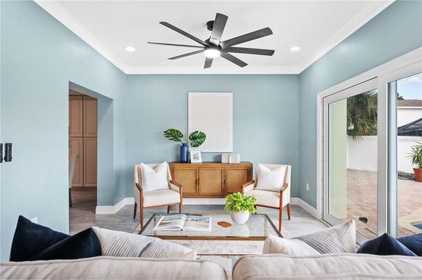 Interior, Living room, Recessed Lighting
