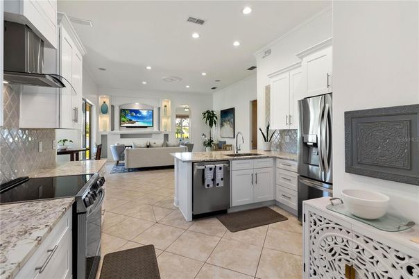 Interior, Kitchen, Living room, Recessed Lighting, Stainless Steel Appliances