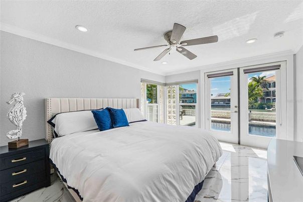 Bedroom, Interior, Marble, Recessed Lighting, Water